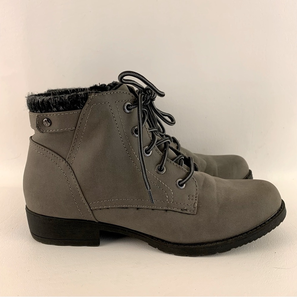 Sporto Leslie 2 Gray Faux Suede Combat Boots